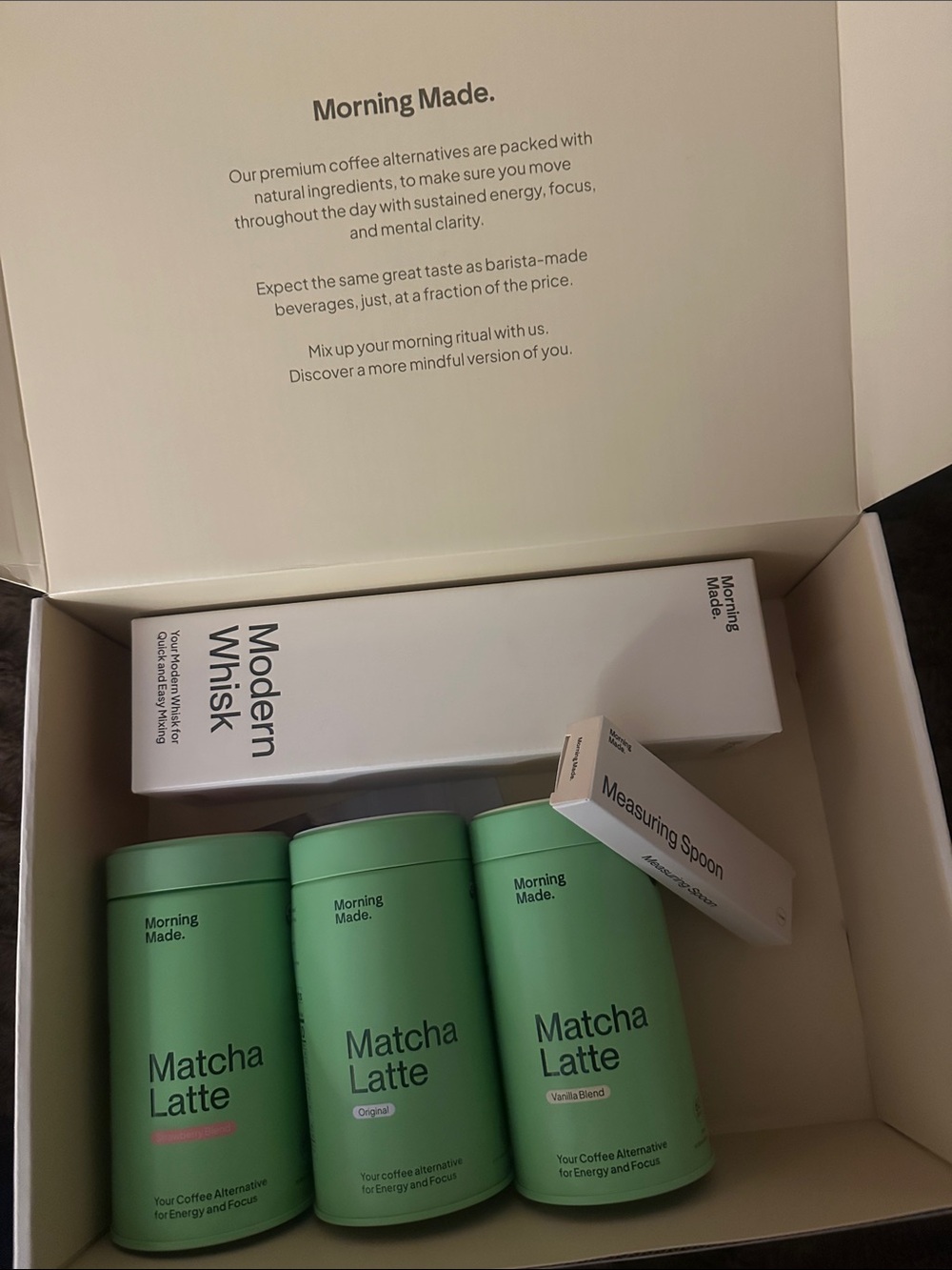 Morning Made Matcha Latte Trio Gift Set & Whisk Spoon